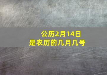 公历2月14日是农历的几月几号