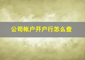 公司帐户开户行怎么查