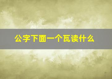 公字下面一个瓦读什么