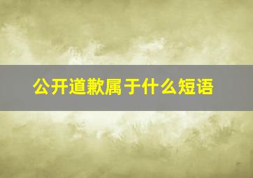 公开道歉属于什么短语