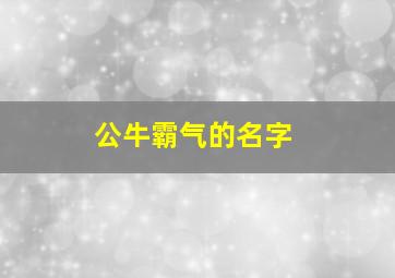 公牛霸气的名字