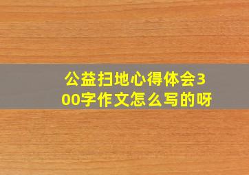 公益扫地心得体会300字作文怎么写的呀