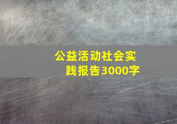 公益活动社会实践报告3000字