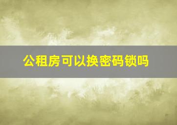 公租房可以换密码锁吗