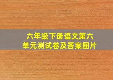 六年级下册语文第六单元测试卷及答案图片