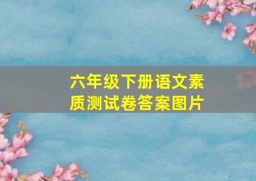 六年级下册语文素质测试卷答案图片