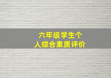 六年级学生个人综合素质评价