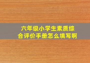 六年级小学生素质综合评价手册怎么填写啊