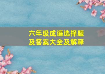 六年级成语选择题及答案大全及解释