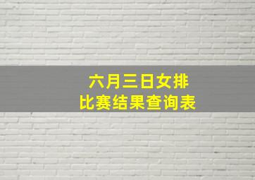 六月三日女排比赛结果查询表