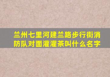 兰州七里河建兰路步行街消防队对面灌灌茶叫什么名字