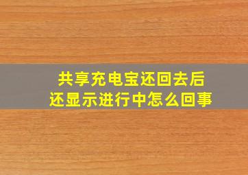 共享充电宝还回去后还显示进行中怎么回事