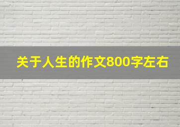 关于人生的作文800字左右