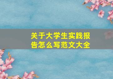 关于大学生实践报告怎么写范文大全