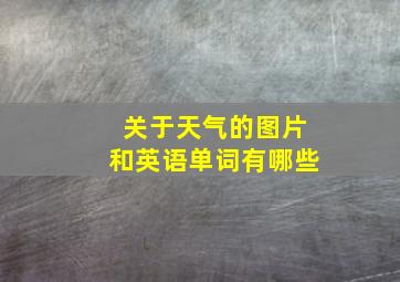 关于天气的图片和英语单词有哪些