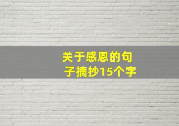 关于感恩的句子摘抄15个字