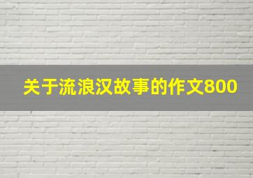 关于流浪汉故事的作文800