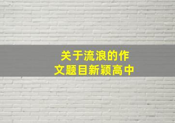 关于流浪的作文题目新颖高中