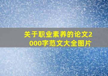 关于职业素养的论文2000字范文大全图片