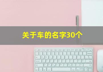 关于车的名字30个