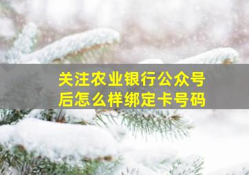 关注农业银行公众号后怎么样绑定卡号码