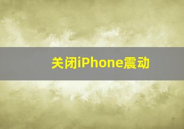 关闭iPhone震动