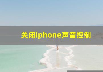 关闭iphone声音控制