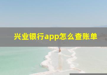 兴业银行app怎么查账单