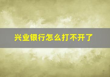 兴业银行怎么打不开了