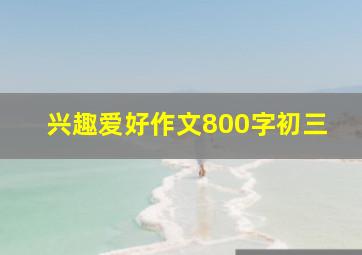 兴趣爱好作文800字初三