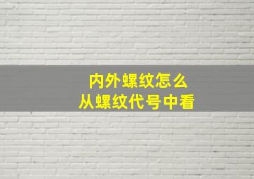 内外螺纹怎么从螺纹代号中看