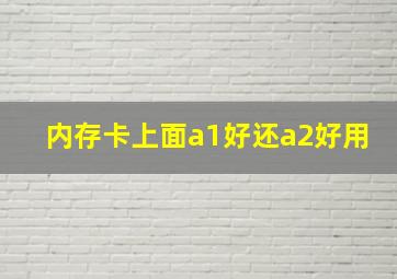 内存卡上面a1好还a2好用