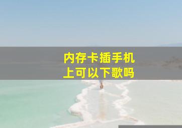 内存卡插手机上可以下歌吗