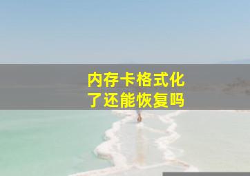 内存卡格式化了还能恢复吗