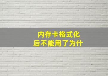 内存卡格式化后不能用了为什