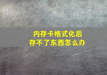 内存卡格式化后存不了东西怎么办