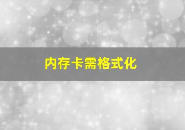 内存卡需格式化