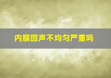 内膜回声不均匀严重吗