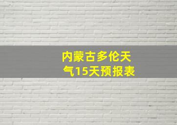 内蒙古多伦天气15天预报表