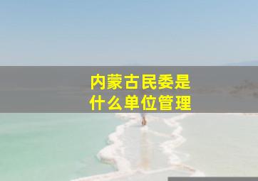 内蒙古民委是什么单位管理