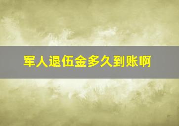 军人退伍金多久到账啊