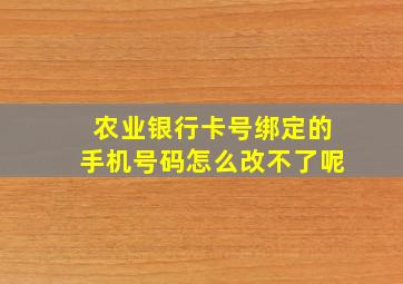 农业银行卡号绑定的手机号码怎么改不了呢