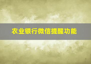 农业银行微信提醒功能