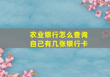 农业银行怎么查询自己有几张银行卡