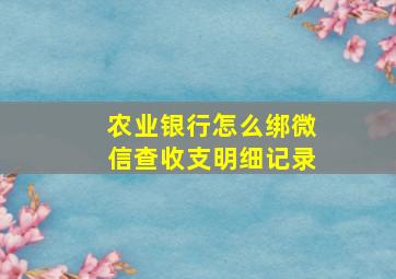 农业银行怎么绑微信查收支明细记录