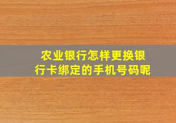 农业银行怎样更换银行卡绑定的手机号码呢