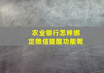 农业银行怎样绑定微信提醒功能呢