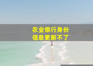 农业银行身份信息更新不了