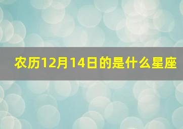 农历12月14日的是什么星座