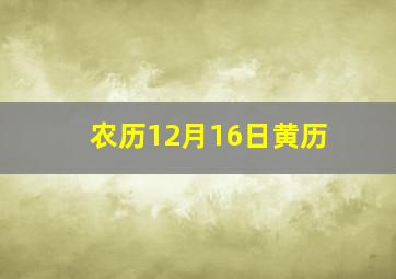 农历12月16日黄历